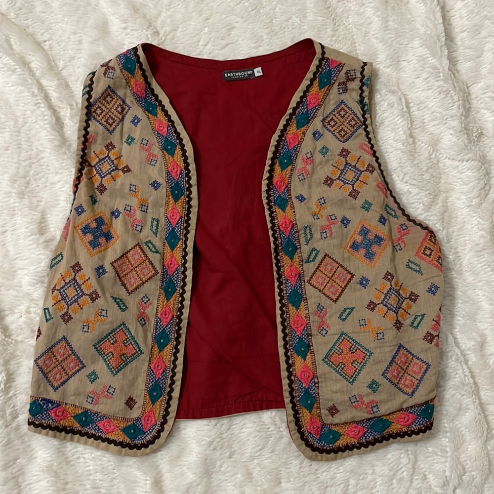 Earthbound Embroidered Boho Vest